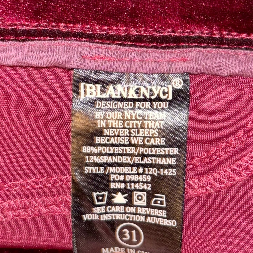 ☮️BLANC NYC☮️DEEP WINE VELVET BELLS - Picture 9 of 9